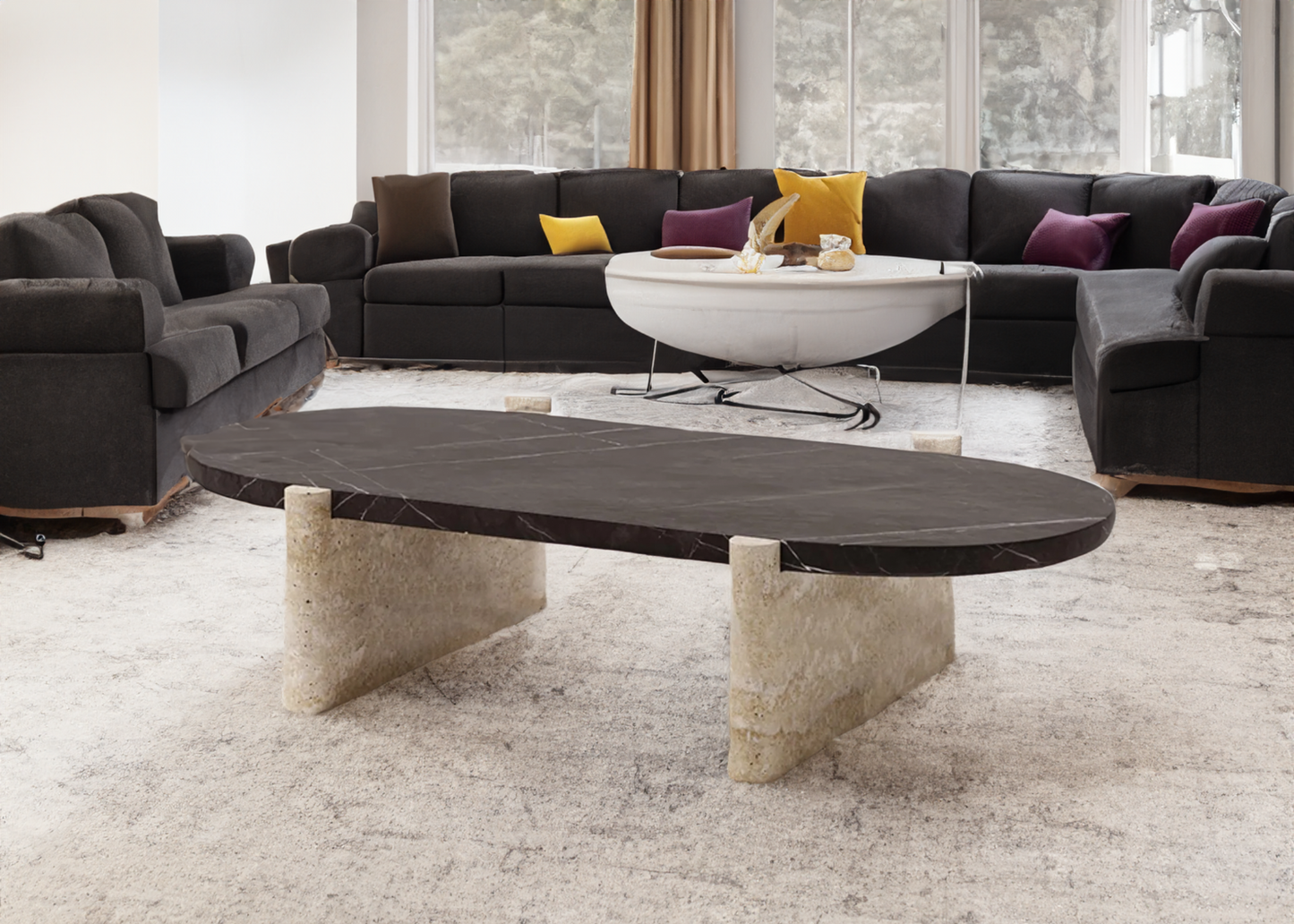 Rocca Oval Marble Coffee Table