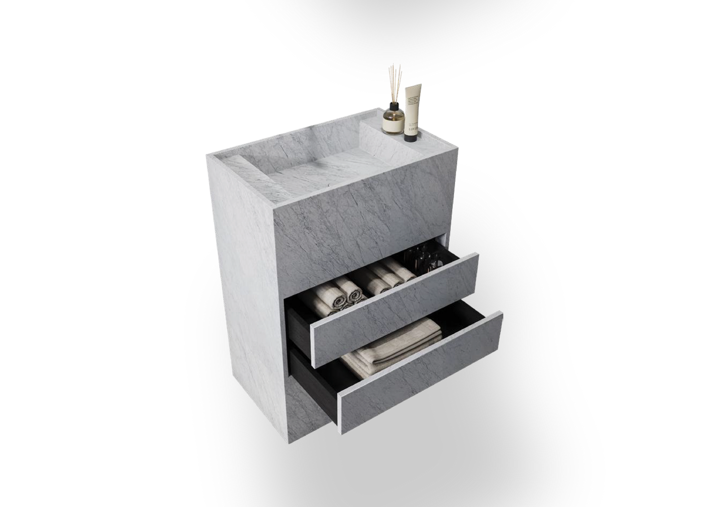 Lusso Marble Basin with Draws