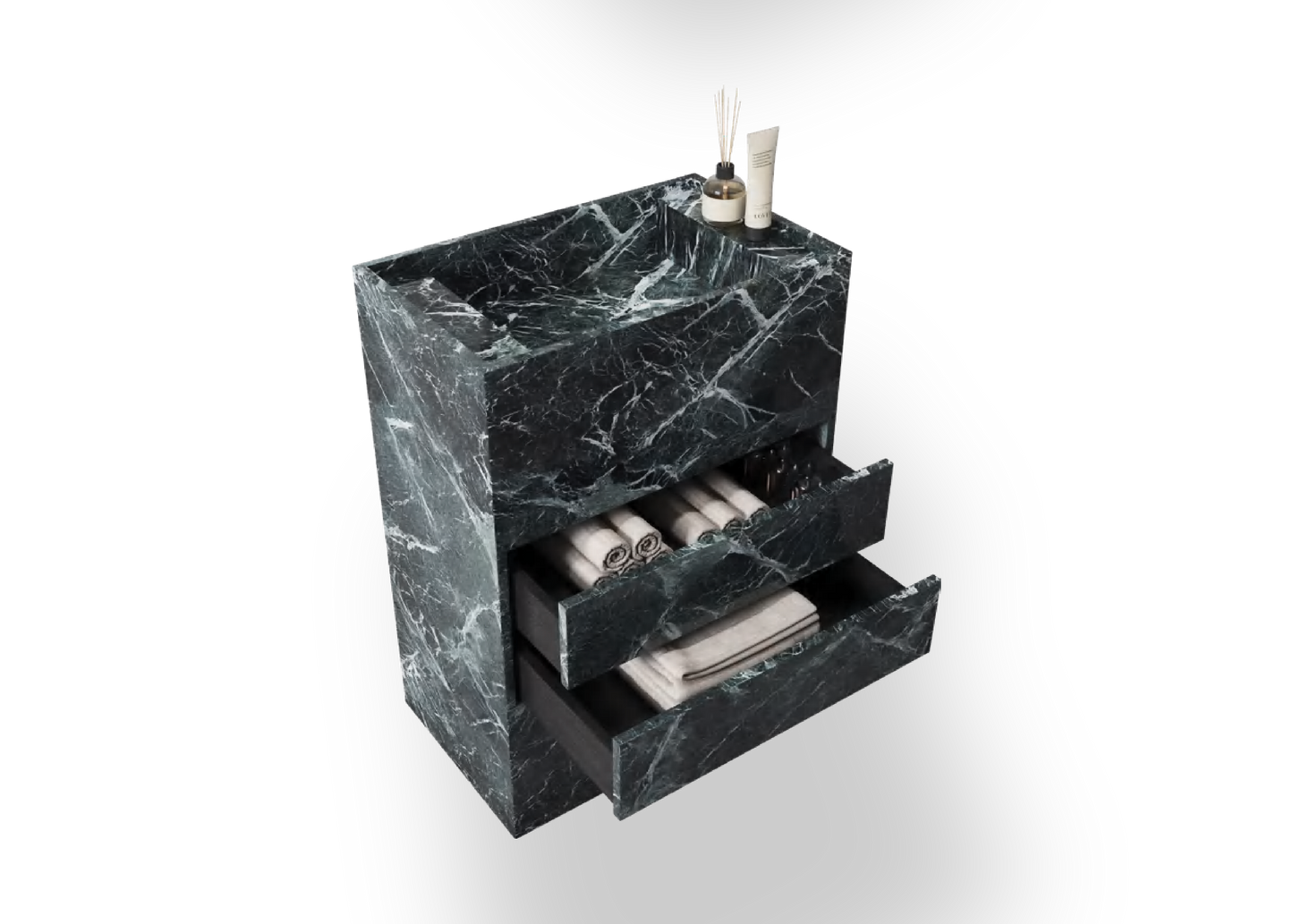 Lusso Marble Basin with Draws