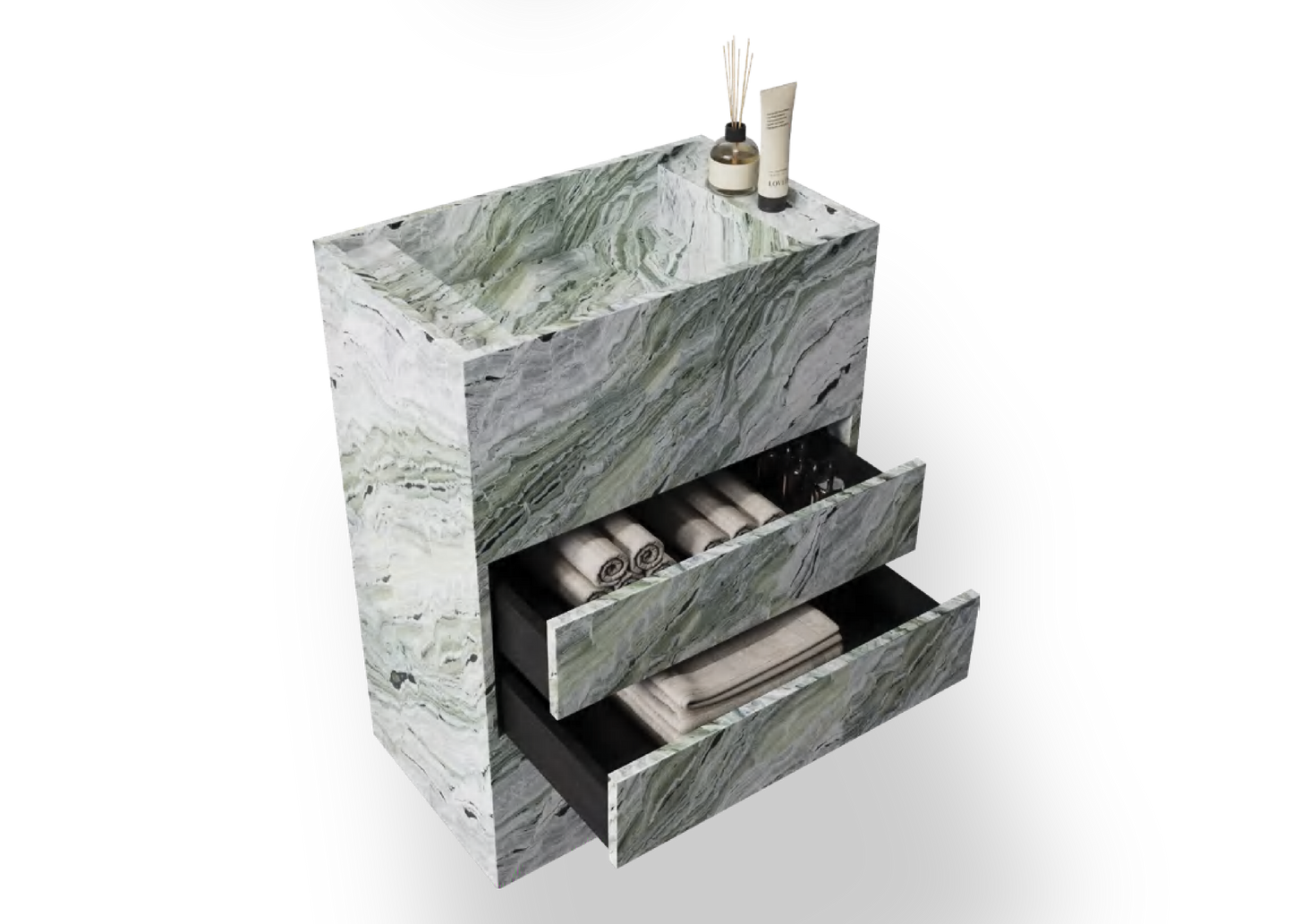 Lusso Marble Basin with Draws